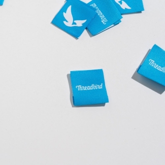 Custom Blue Threadbird Hem Tags