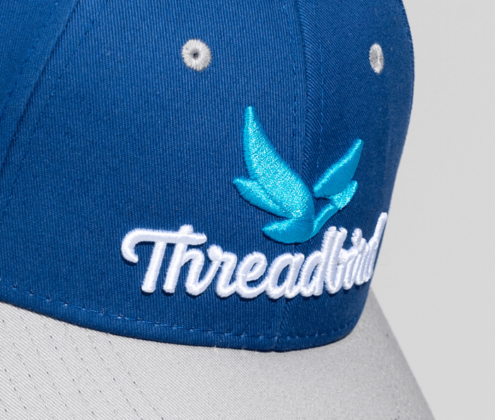 3D Embroidery on Blue Hat